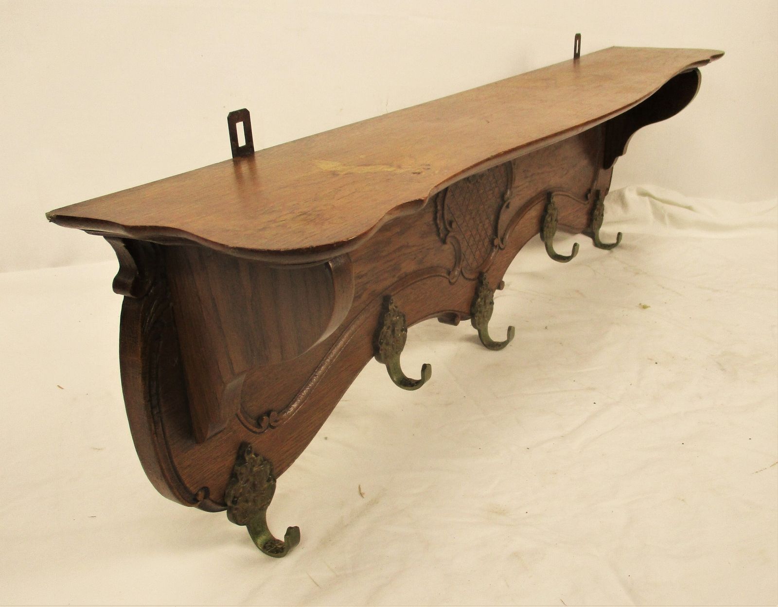 photo furniture Gothic Gorgeous Ornate Hand Carved Wood Oak Coat Hat Rack Breughel Style Brueghe