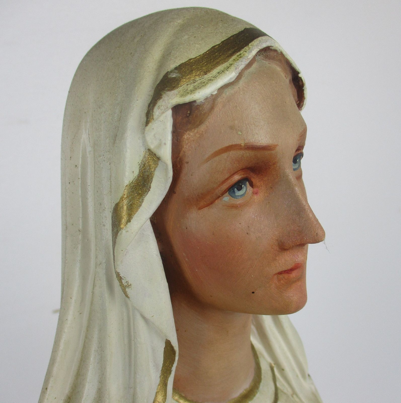 Large Monastry Chapel Statue Virgin Mary Madonna Our Lady Of Lourdes  Plaster Fr photo vinterior