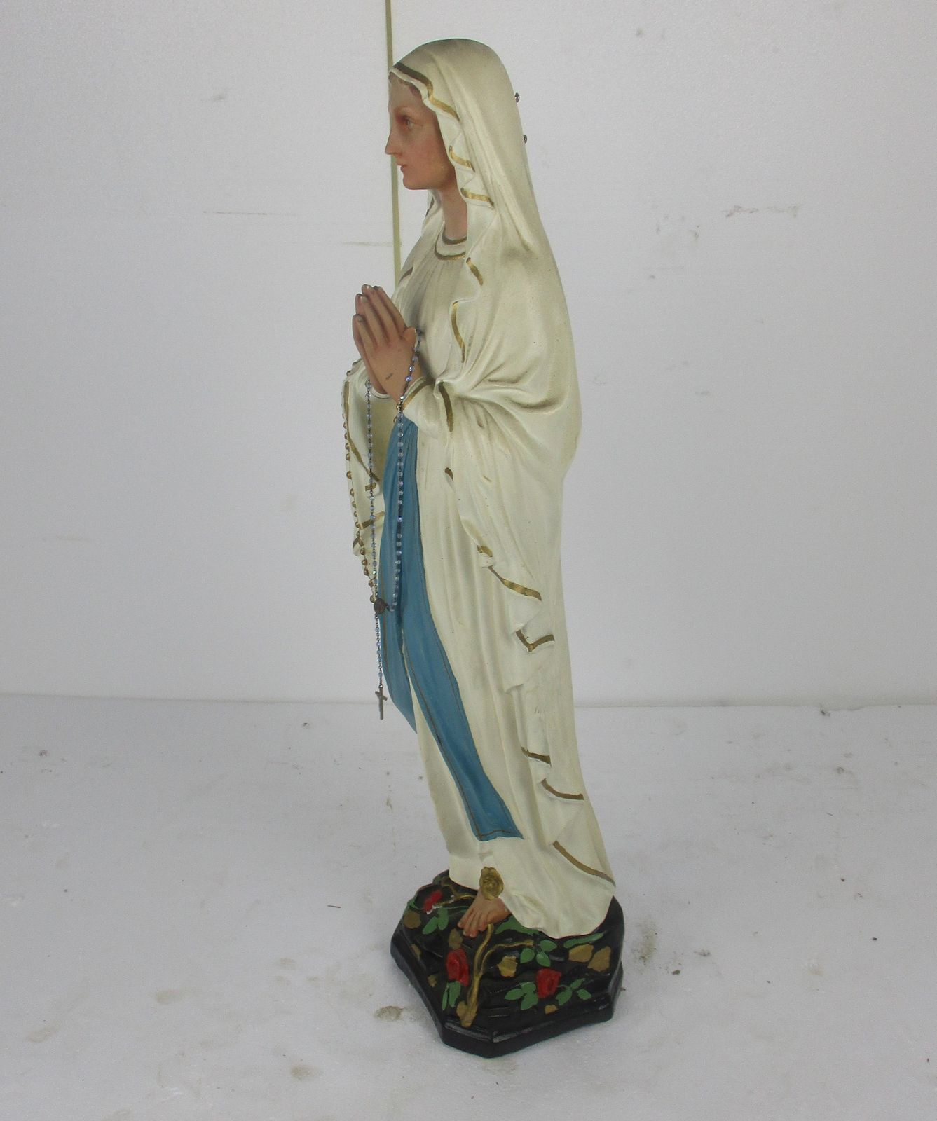 Large Monastry Chapel Statue Virgin Mary Madonna Our Lady Of Lourdes  Plaster Fr photo vintage