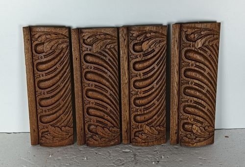 Set Of 4 Ornate Carved Wooden Trims Pediments Antique Reclaimed Architectural Sa photo buy