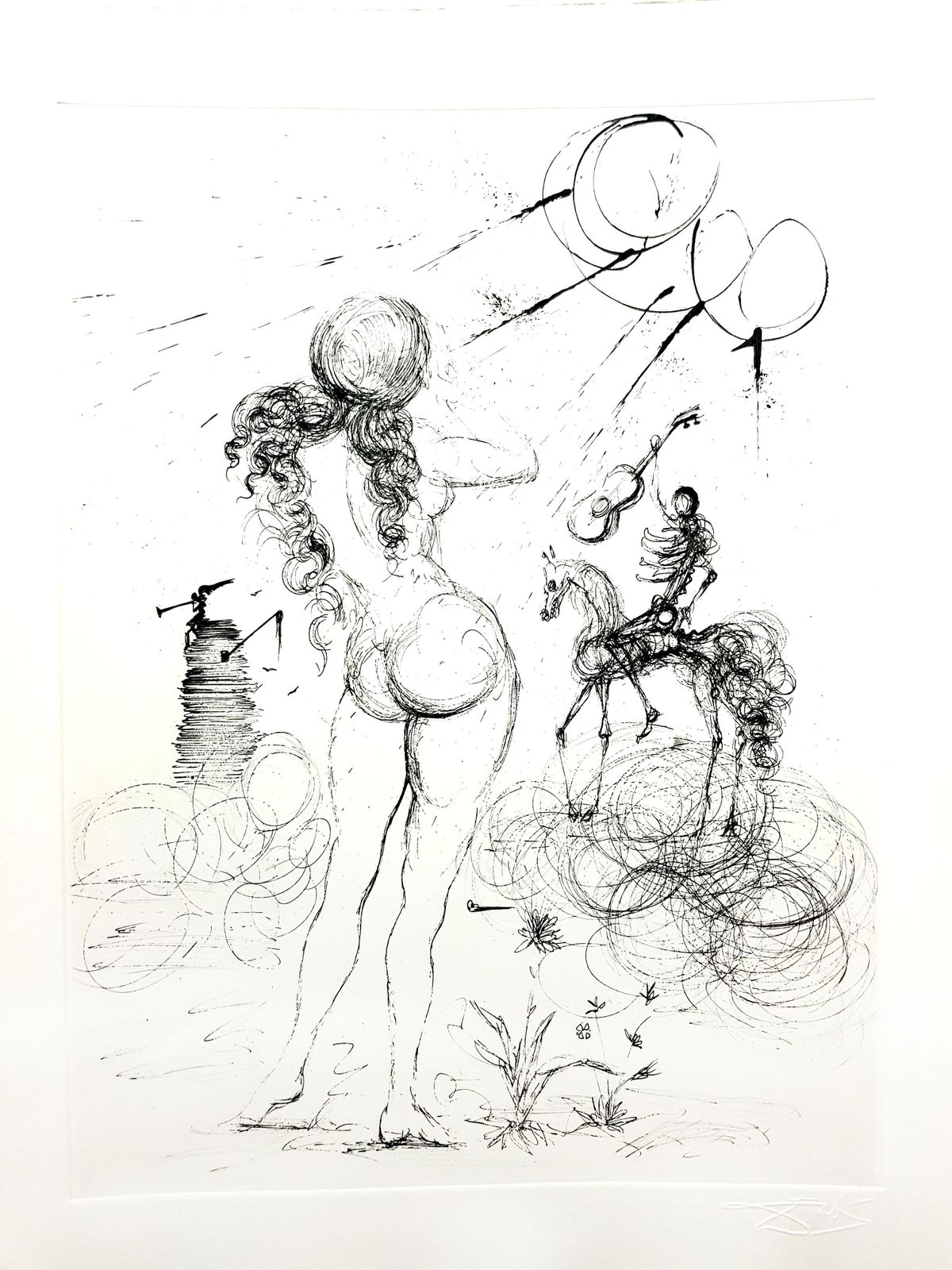Salvador Dalí­Salvador Dali   Nude, Horse And Death1967