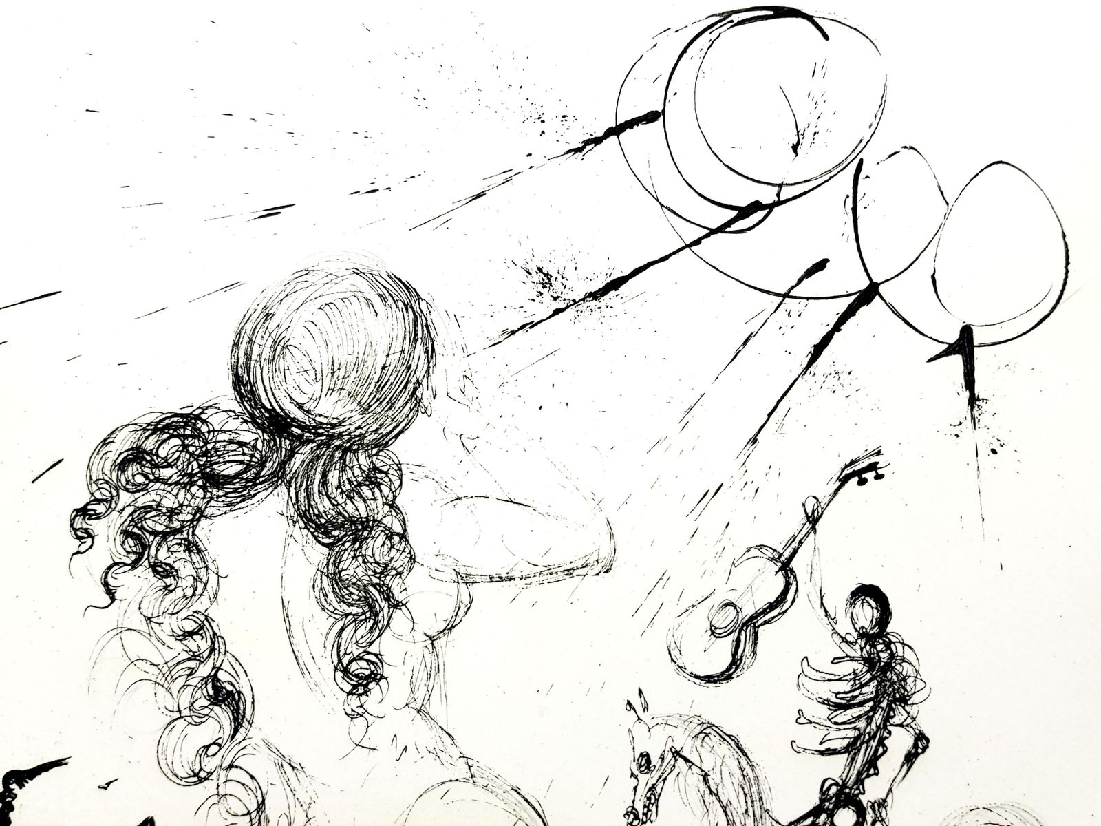 Salvador Dalí­Salvador Dali   Nude, Horse And Death1967 photo vintage