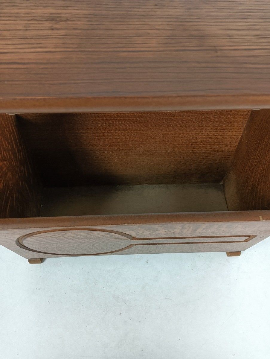 Vintage Wooden Newspaper Magazine Basket Rack Side Table Barn Style photo for sale