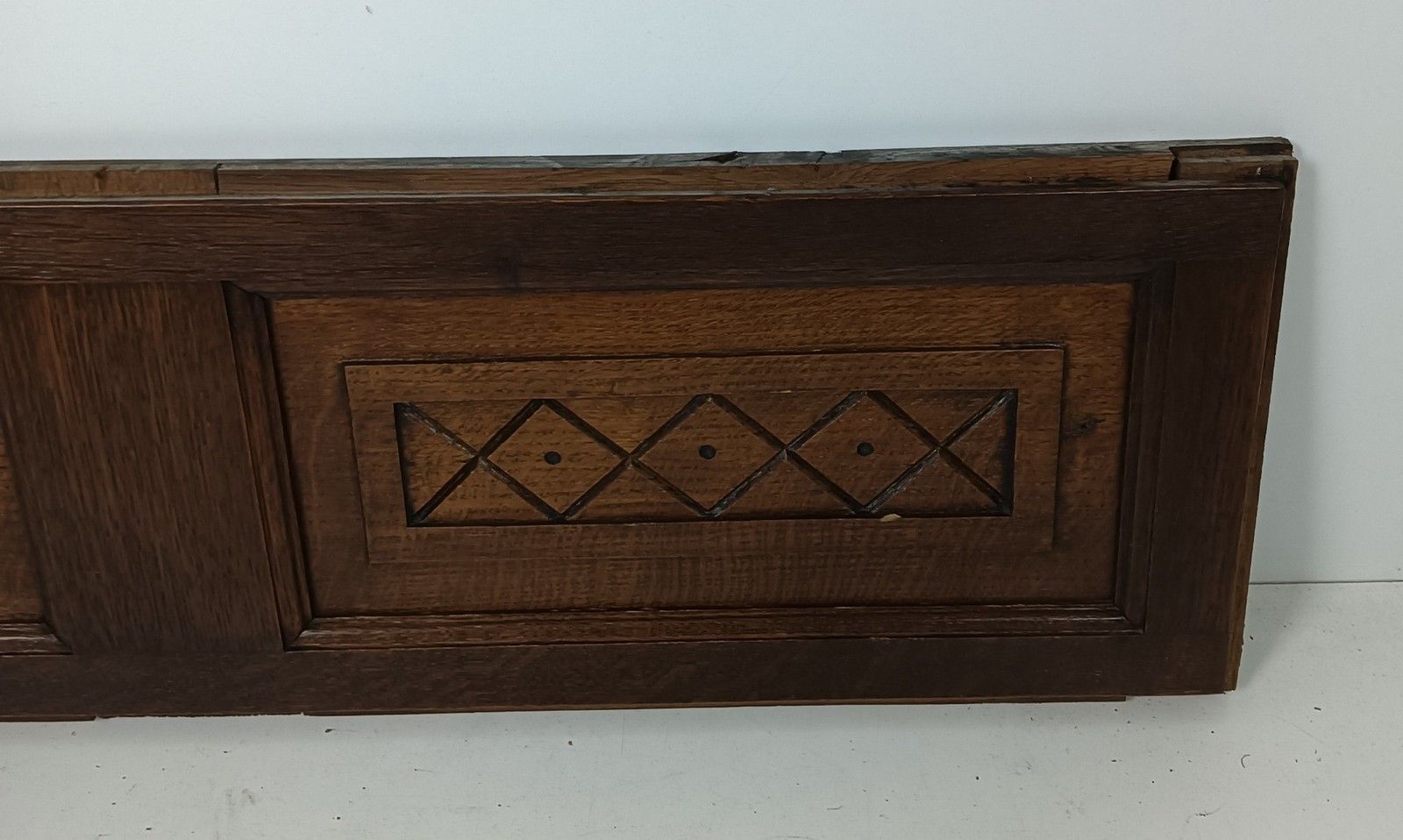 Antique Door Panel Cabinet  Oak Hand Carved Wood Architectural Reclaimed Ornate photo vinterior