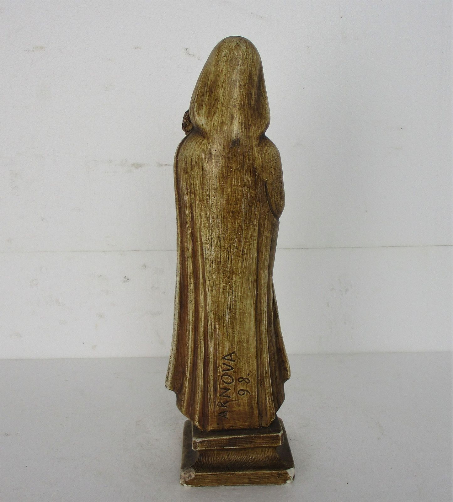 Statue Virgin Mary Madonna Infant Child Plaster Marked Arnova Art Deco Style 199 photo buy