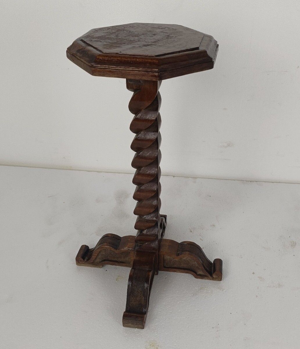 Pair Square Barley Twist Pedestal Plant Stands Bonsai Stand Vintage Side Table O photo vinterior