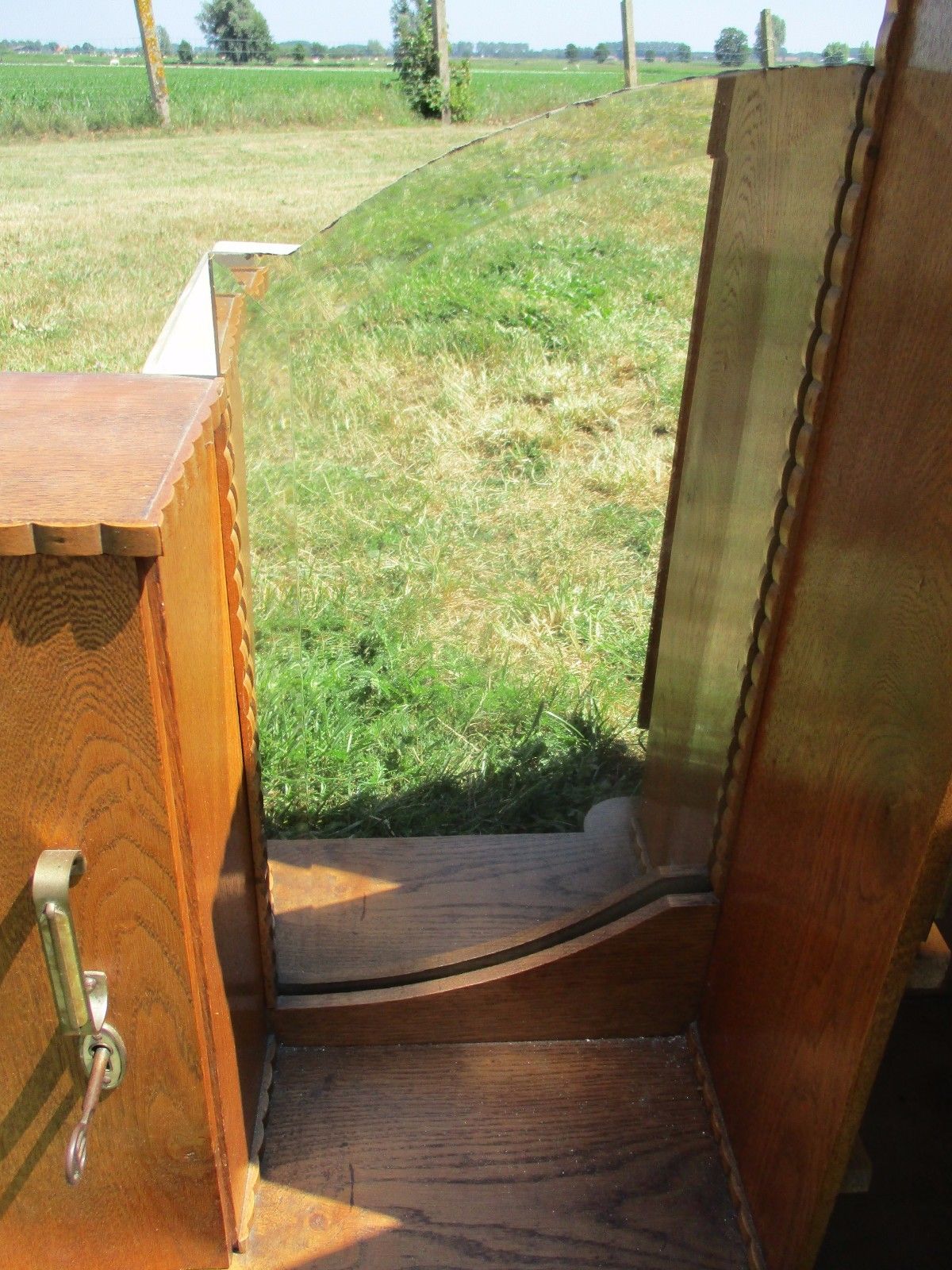 Antique French Kitchen Corner Medicine Cabinet Double Beveled Glass Commode photo buy