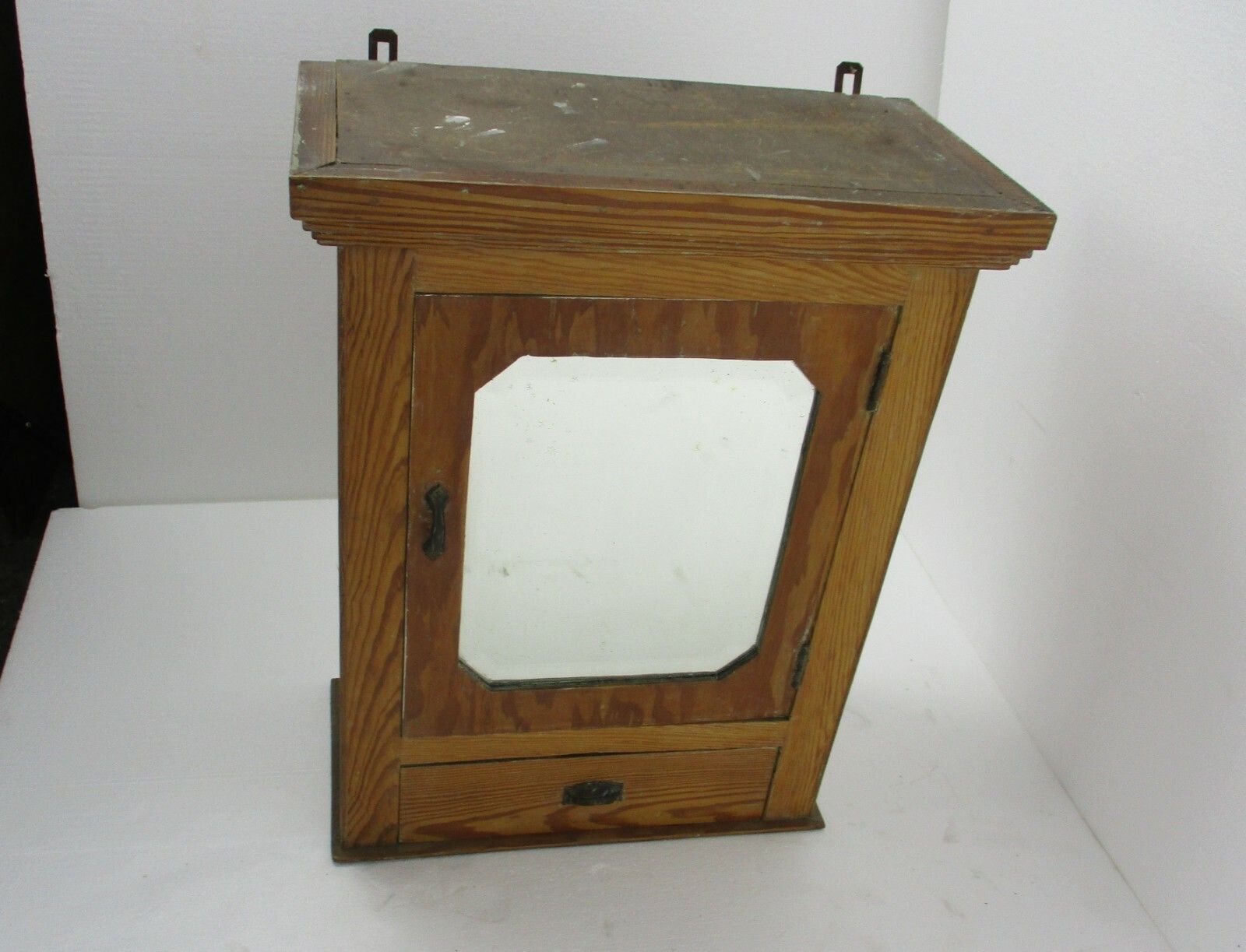 Large Kitchen Medicine Apothecary Bathroom Cabinet Beveled Glass Pine Wood photo furniture