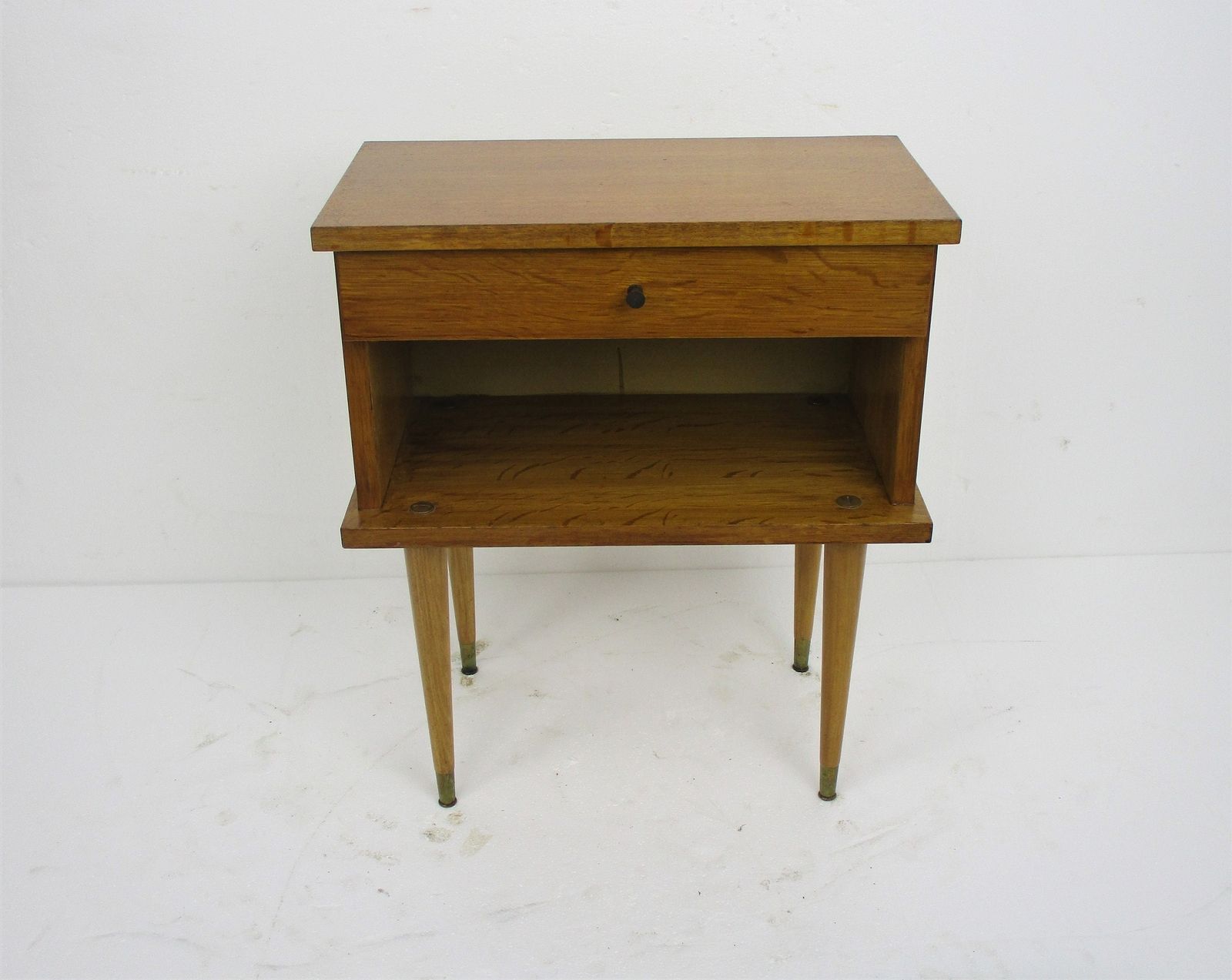 Vintage Nightstand Mid Century Danish Modern Style End Table Modernist Funky Era photo furniture