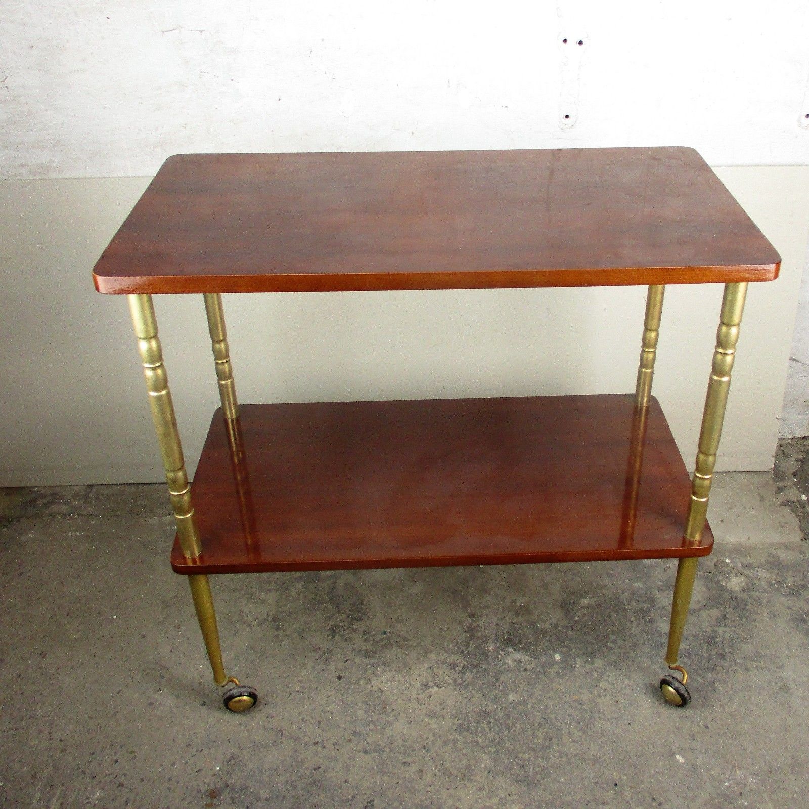 Bar Cocktail Tea Cart Trolley  Mid Century Modern Kitchen Island Wood Veneer Wow photo furniture
