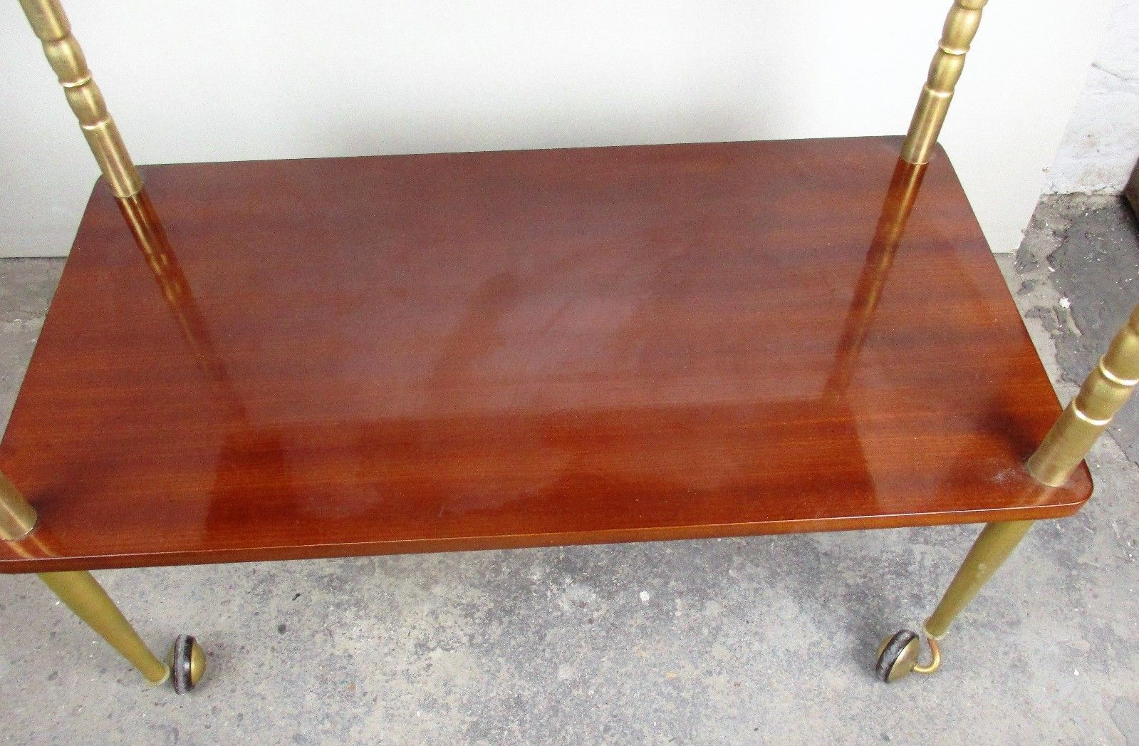 Bar Cocktail Tea Cart Trolley  Mid Century Modern Kitchen Island Wood Veneer Wow photo vinterior