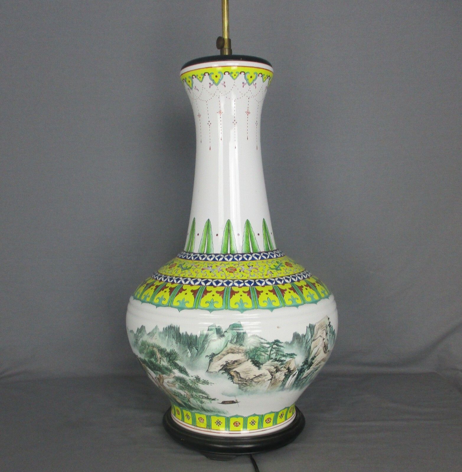 Vintage Chinese Porcelain Republic Period Lamp Vase 48.4" photo Lighting