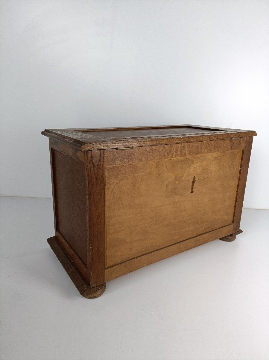 photo for sale Antique Wedding Chest Flemish French Ornate Hand Carved Wood Fish Fruit Carvings