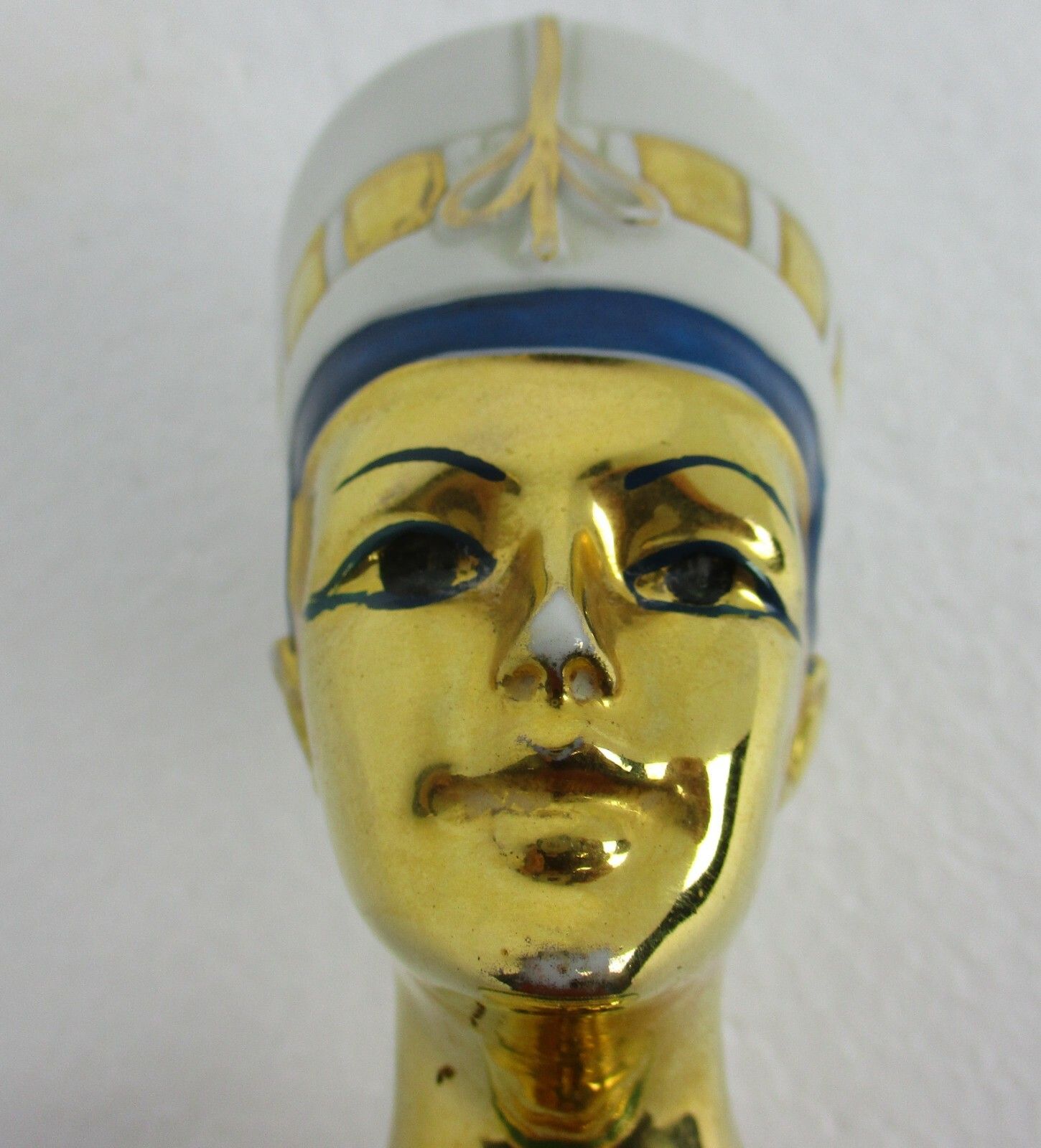 Bust Figurine Nefertite Vittorio Sabadin Capodimonte Gold Touches Vintage photo Art