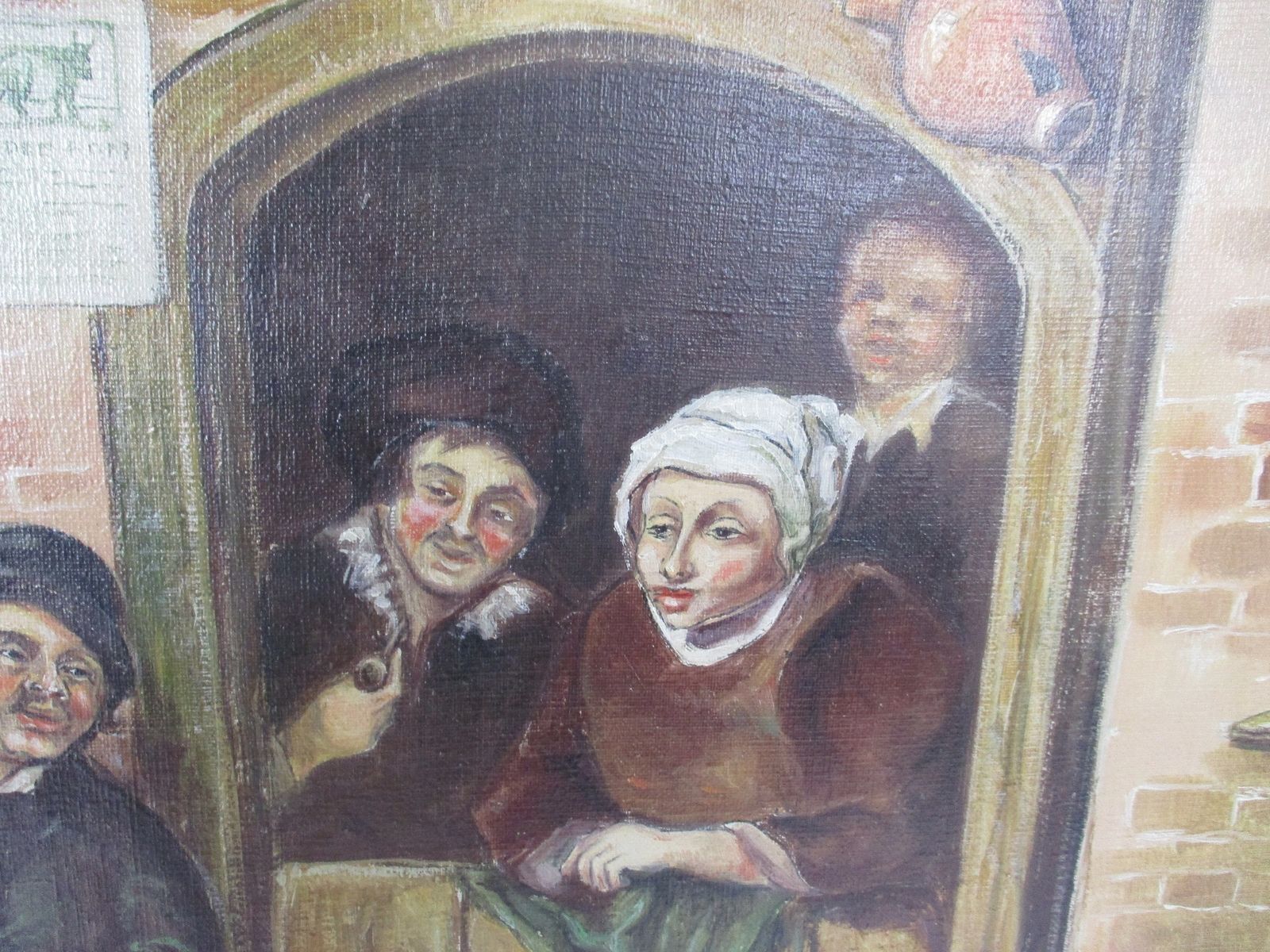 Oil Painting  On Canvas Pub Cafe In Den Hont Signed F. Van Garsse photo for sale