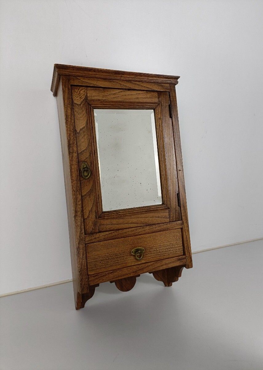 Medicine Cabinet Apothecary Bathroom Shaving Cabinet Antique Beveled Glass Mirro photo for sale