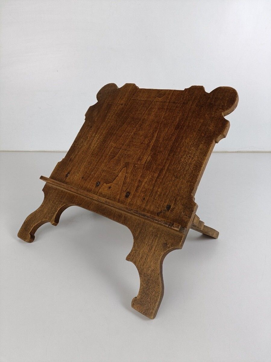 Lectern Book Sheet Music Stand Carved Wood Antique Pulpit photo for sale