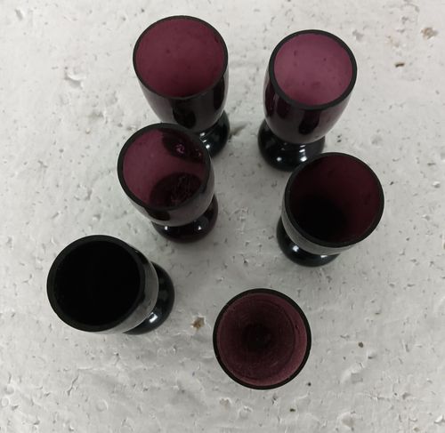 Antique Art Deco Amethyst Shot Glasses Set Of 6 photo furniture
