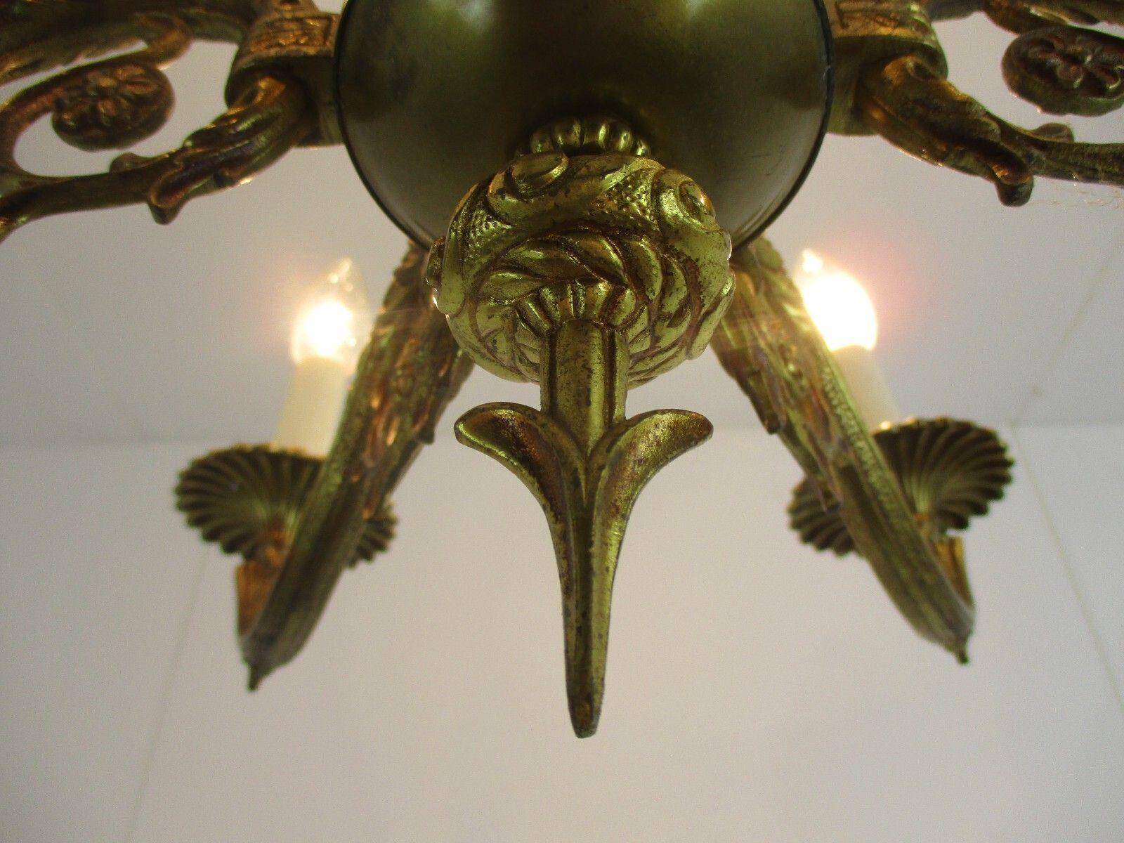 photo for sale Impressive Chandelier Bronze 6 Lights Arm Ornate  Hollywood Regency Empire Style
