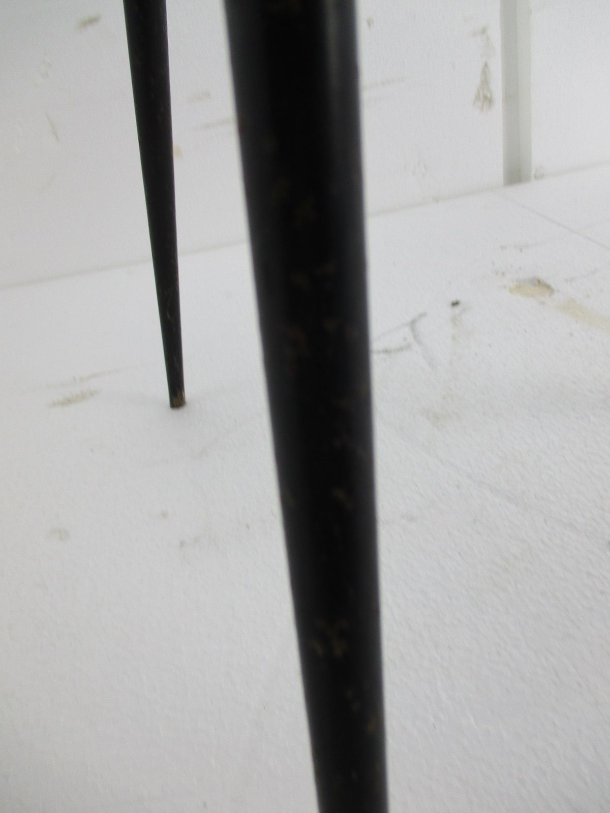 Retro Grey Plush Stool Chair Retro Metal Tripod Legs Mid Century Design photo 121.0