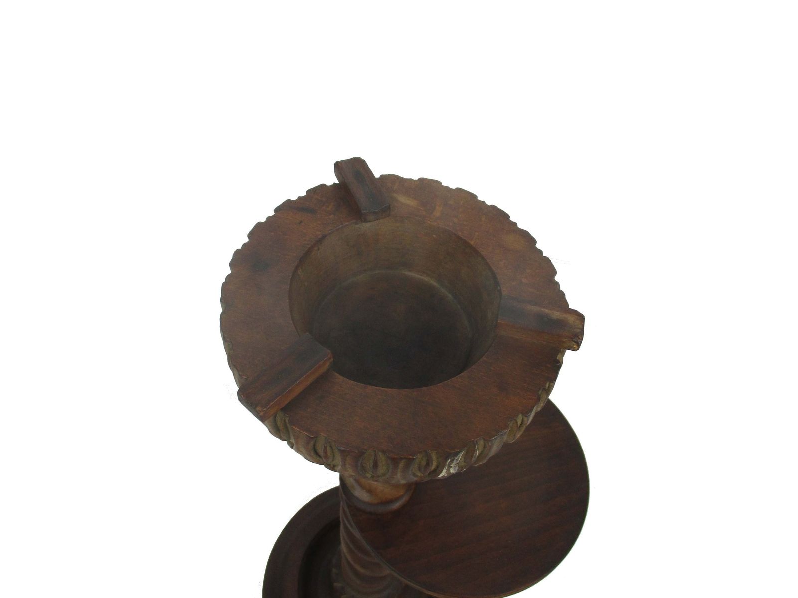 Vintage Carved Wood Open Barley Twist Pedestal Display Table Plant Bonsai Flower photo Home Decor