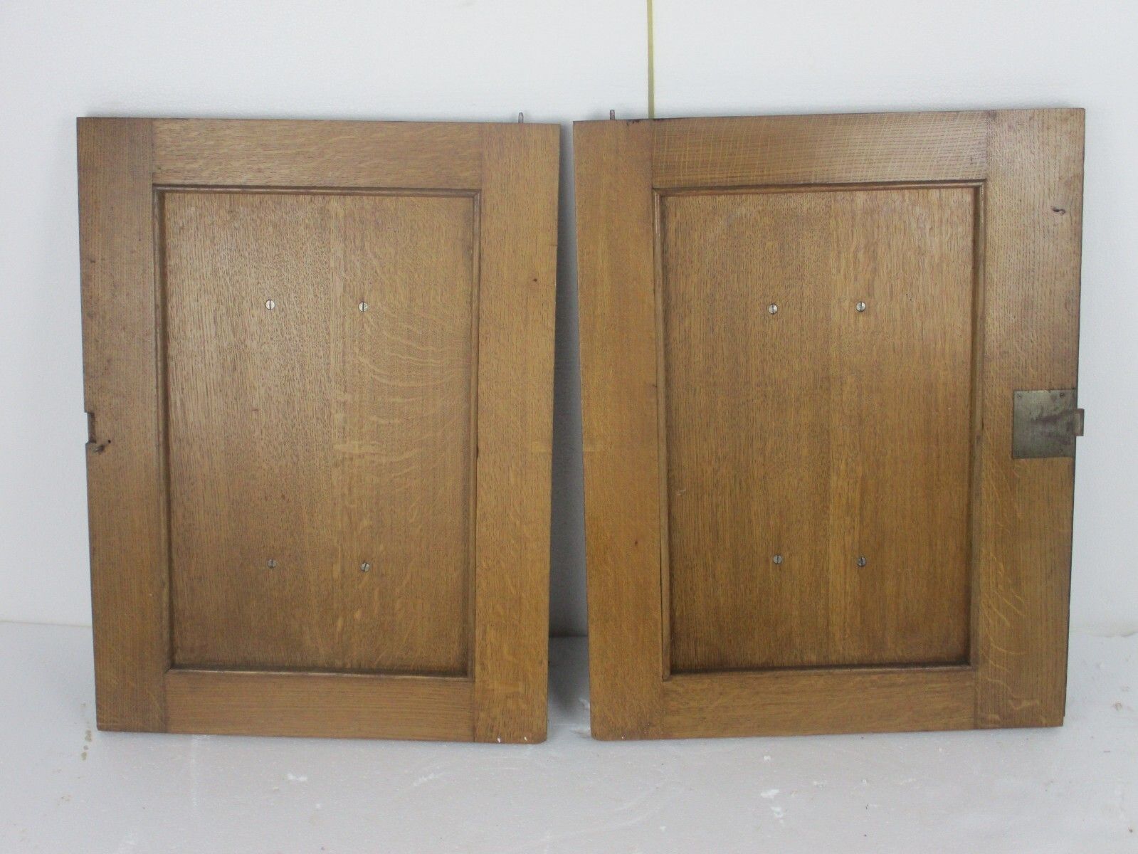 Pair Antique Hand Carved Oak Leafs Door Panels Architectural Salvaged Wow photo 297.0