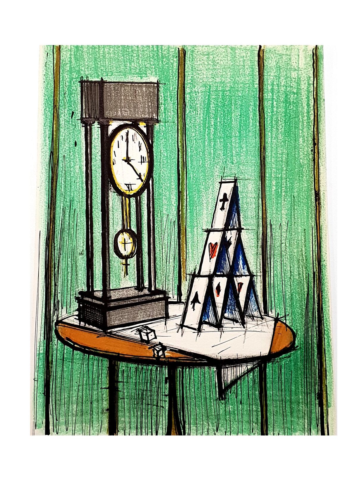 Bernard Buffetbernard Buffet   House Of Cards   Original Lithograph1979