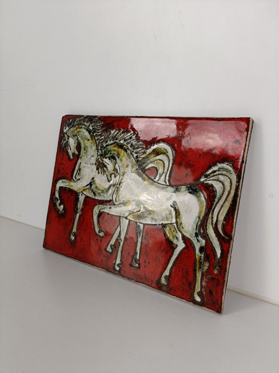 Ruscha Horses  Fat Lava Germany Space Age Pop Art Psychedelic Wall Tile 70s photo Art