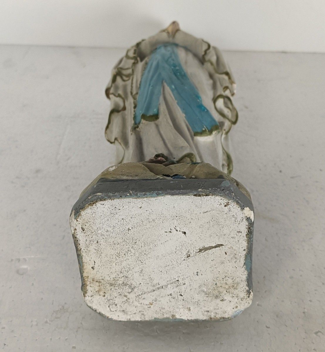 Plaster Vintage Statue Our Lady Of Lourdes Madonna France French Heavy photo buy