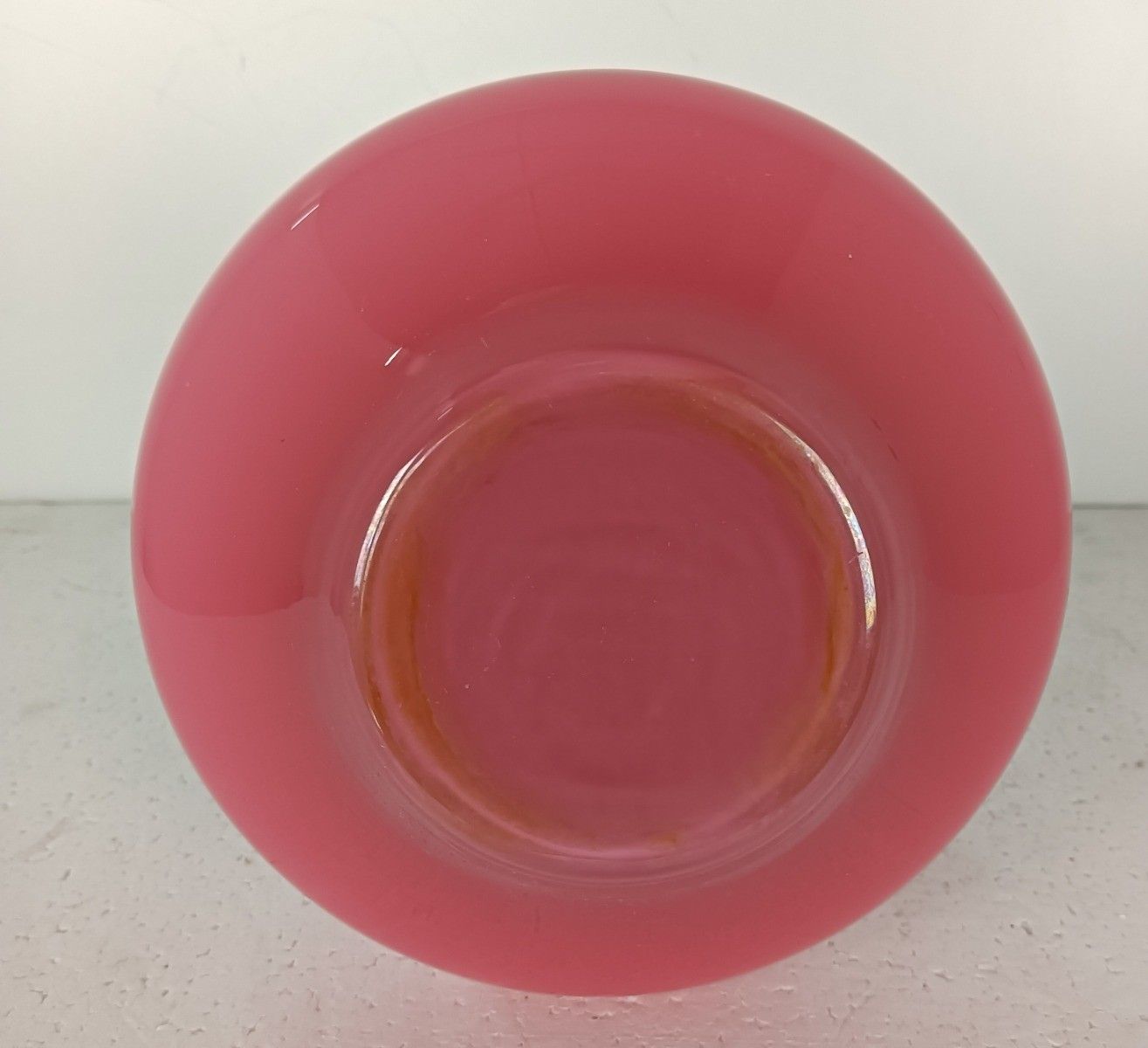 Itallian Pink White Opaline Cased Glass Ewer Pitcher Vintage Jar Vase Art Glass photo vinterior