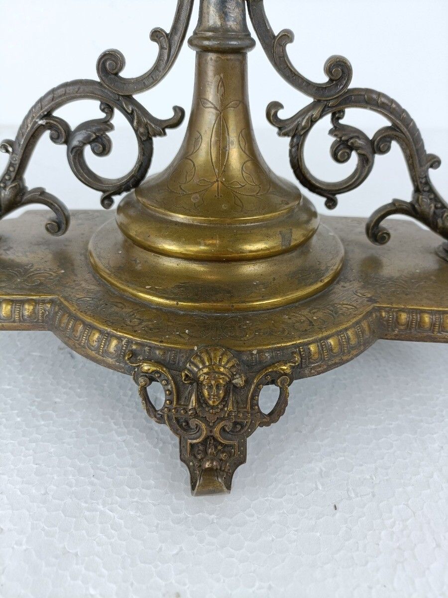 Candle Holder Candle Stick Candelabra Mythical Dragons Fish Antique Art Deco Gor photo Home Decor