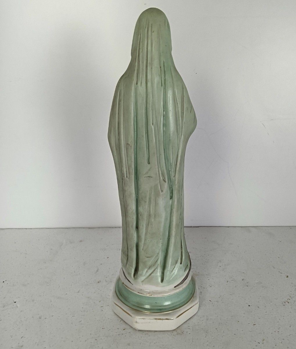 Antique Bisque Statue Virgin Mary Lady Madonna With Infant Jesus Gorgeous  Polyc photo vintage