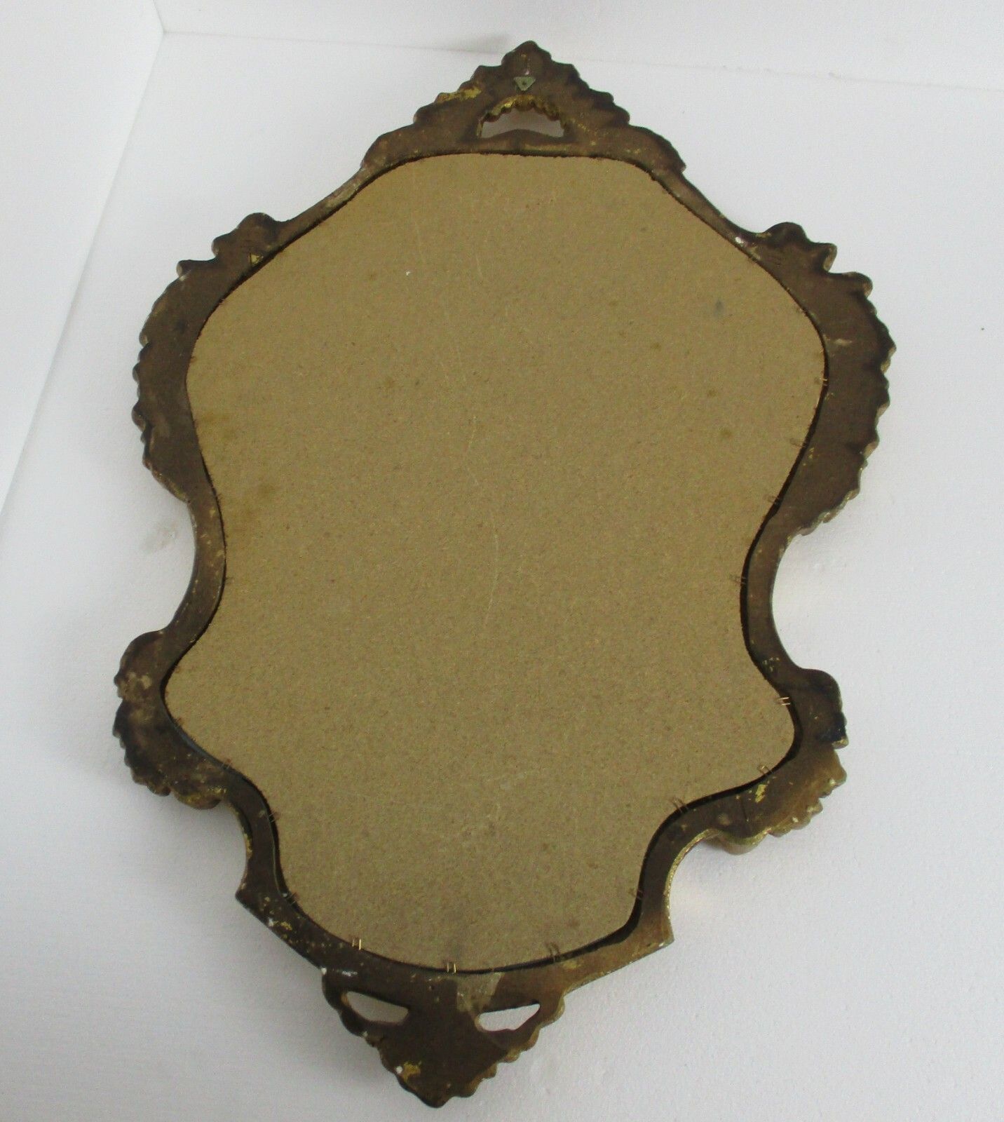 Large  Ornate Oval Wood  Wall Hanging Mirror Hollywood Regency Rococo Stunning photo vinterior