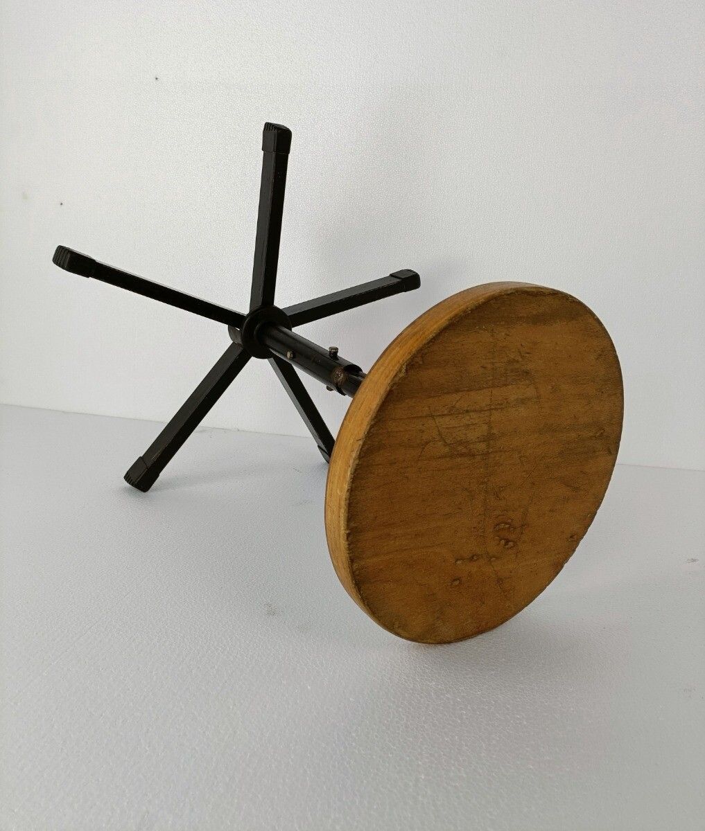 Fifties Swivel Plywood Industrial Adjustable Stool Chair Loft Modernist photo 162.0