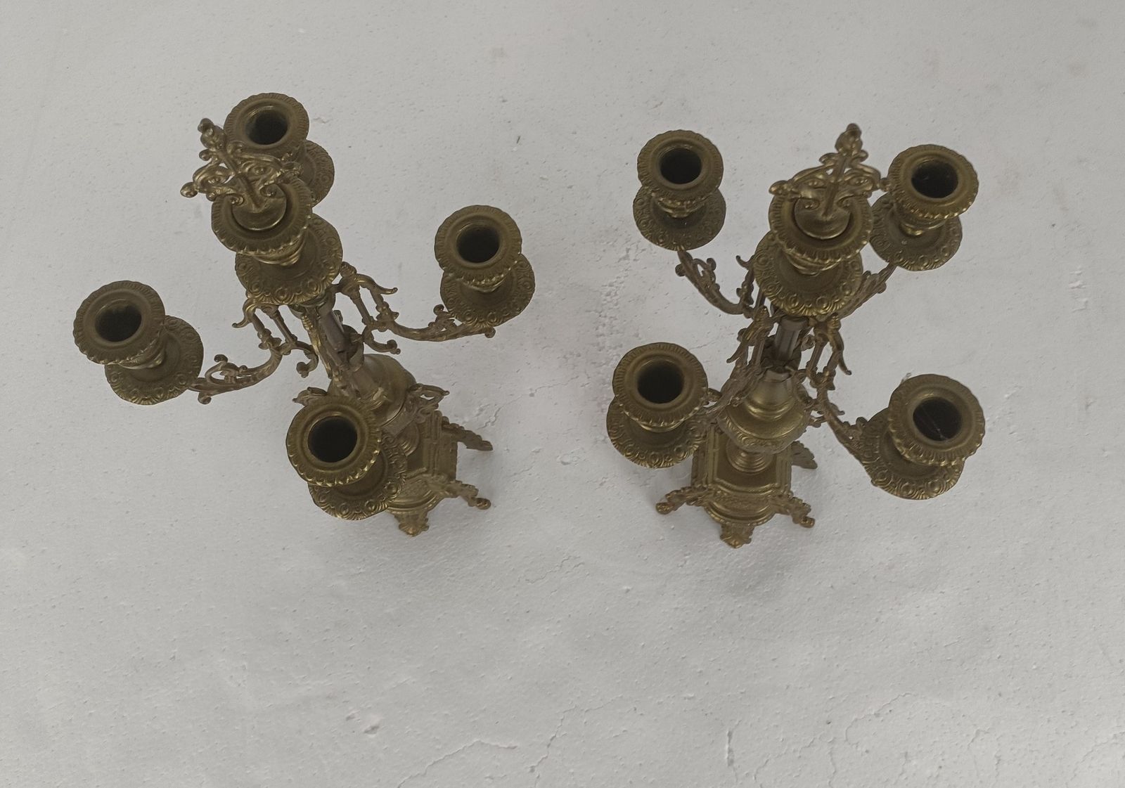Couple Candle Holders Brass Ornate Art Nouveau Jugendstihl Style Stylish Candela photo buy