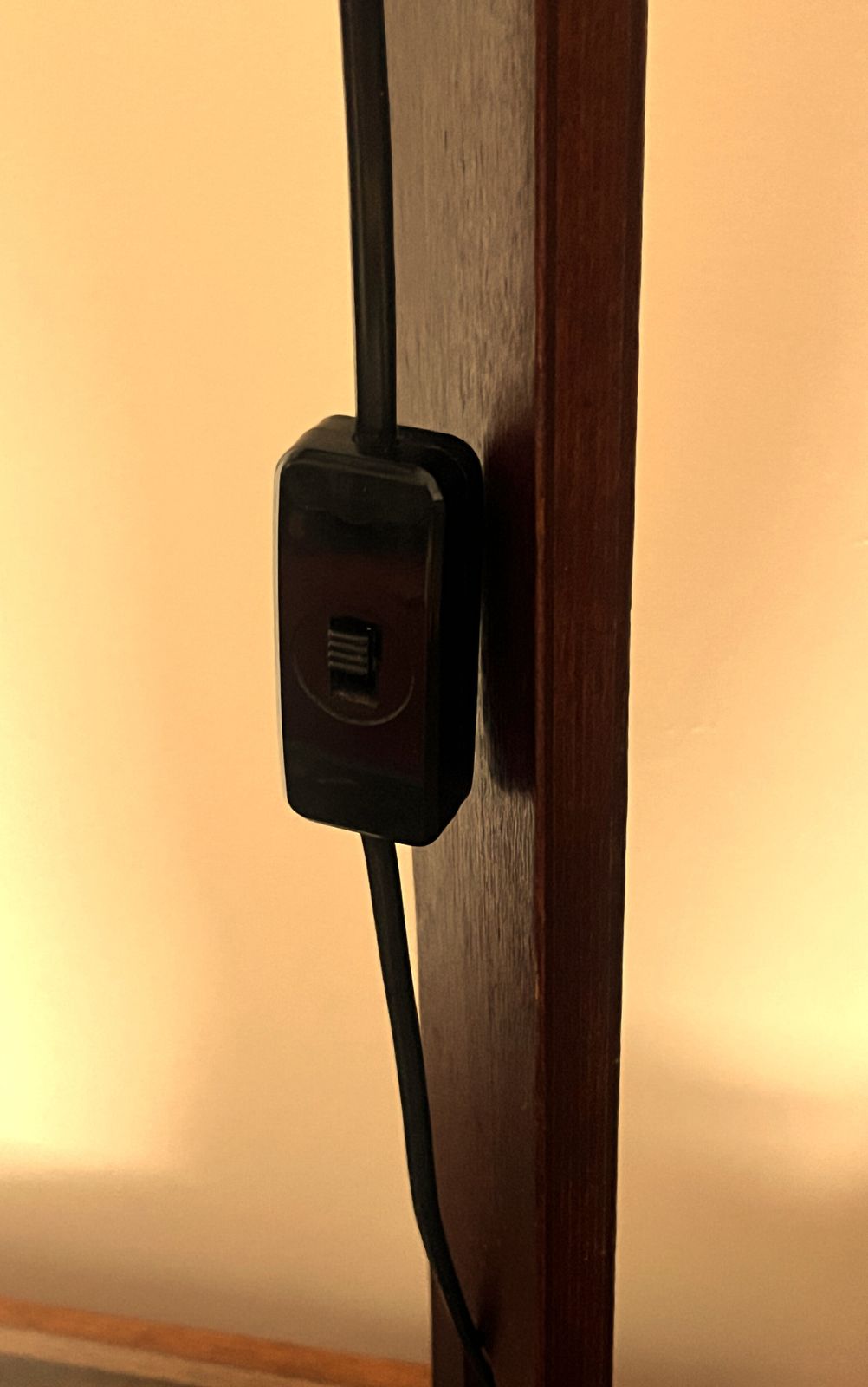1970's Midcentury Modern Swedish Borje Claes Norlett Elit Wood And Brass Table Lamp. Working. photo buy