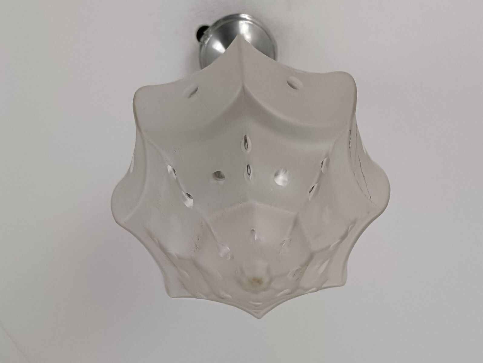 Skyscraper Pendant Lantern Chandelier  Ceiling Light Frosted Etched Glass Art De photo vintage