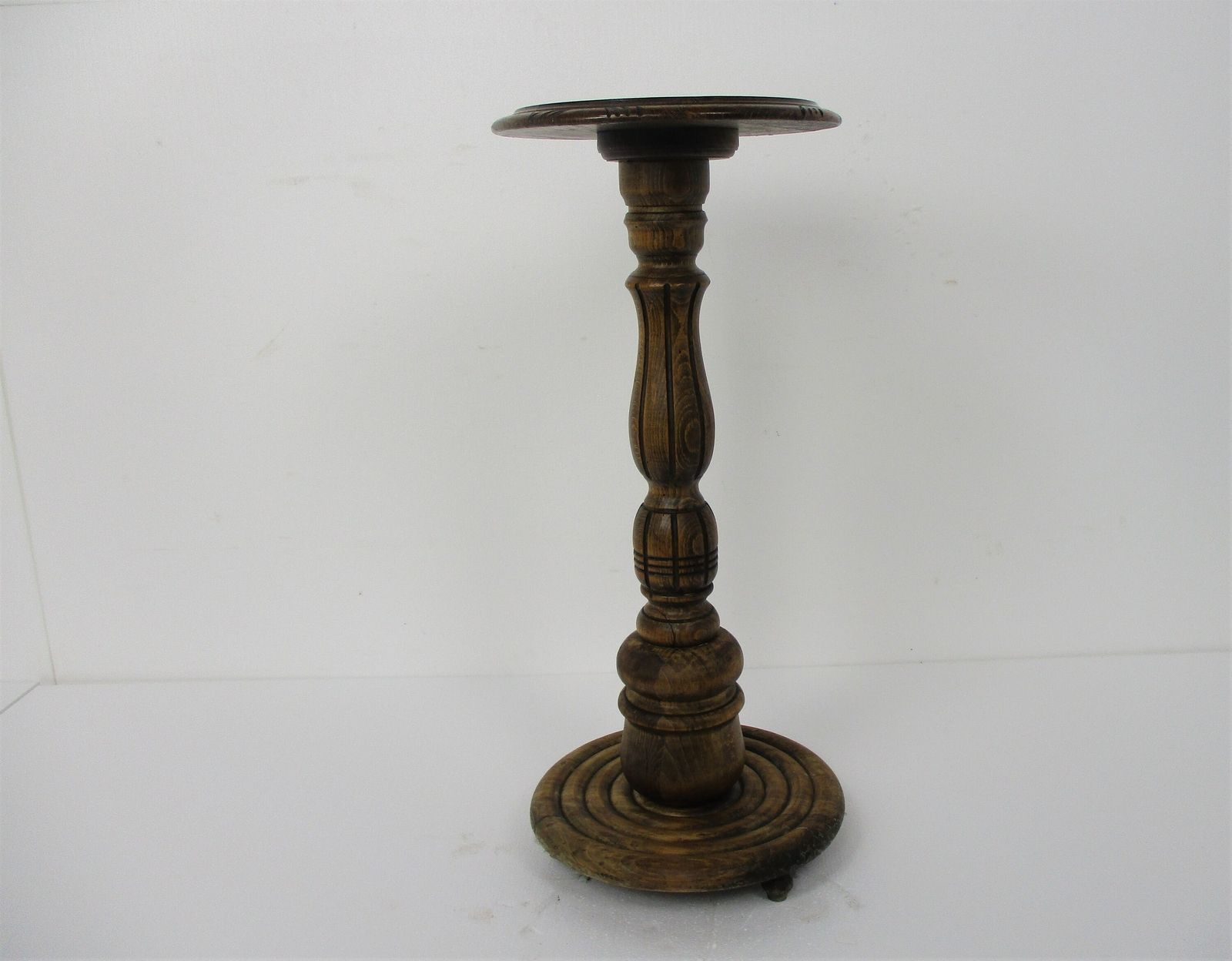 Impressive Ornate Hand Carved Wood Barley Twist Side Display Table Pedestal Plan photo for sale