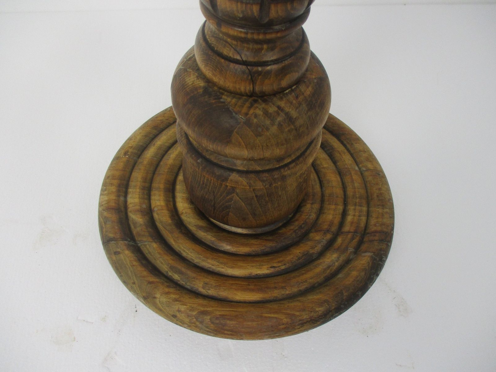 Impressive Ornate Hand Carved Wood Barley Twist Side Display Table Pedestal Plan photo vintage