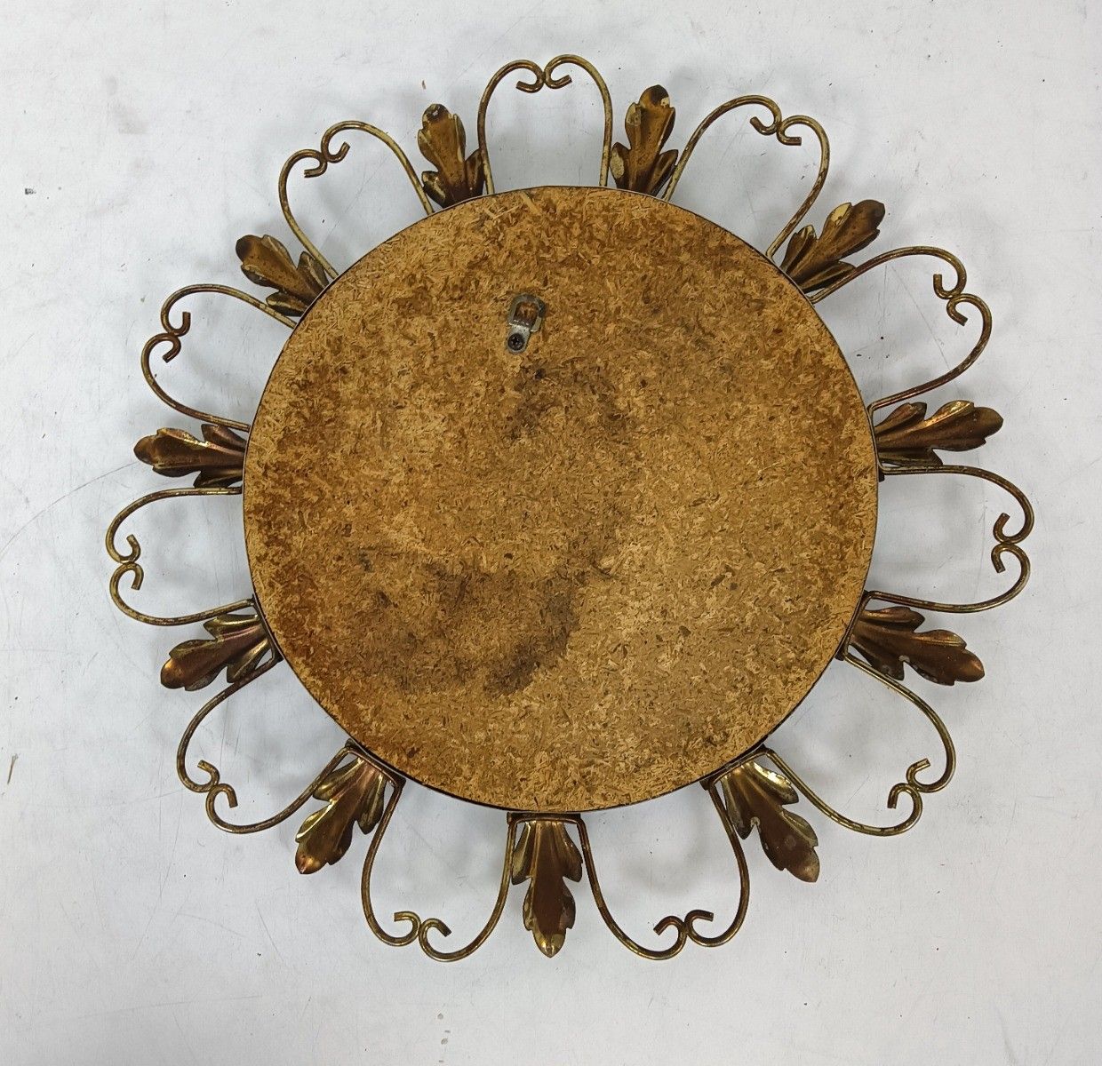 Retro Modernist Starburst Sunburst Brass Wall Convex Mirror Mid Century Modern L photo buy