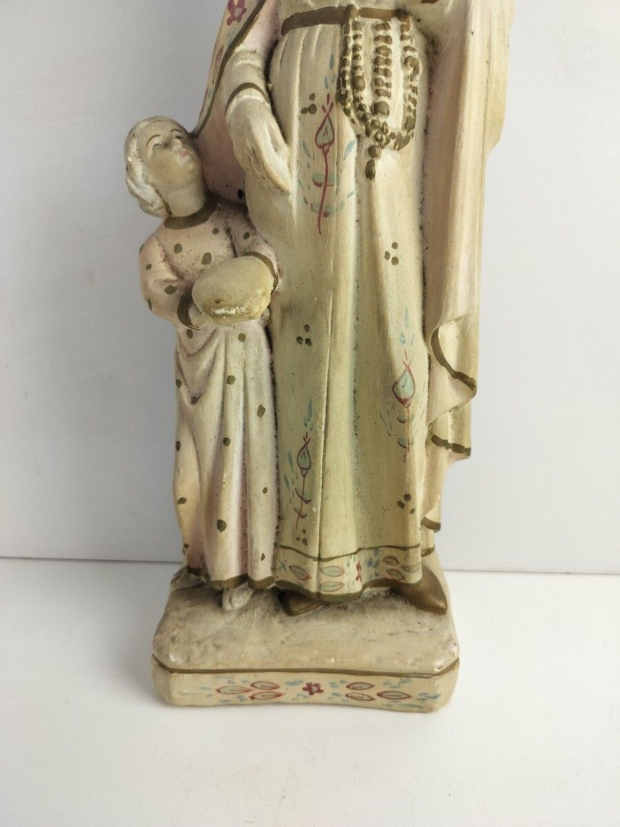 Antique Statue Saint Santo Gerard Santo Majella Infant Jesus Neo Gothic Plaster photo furniture