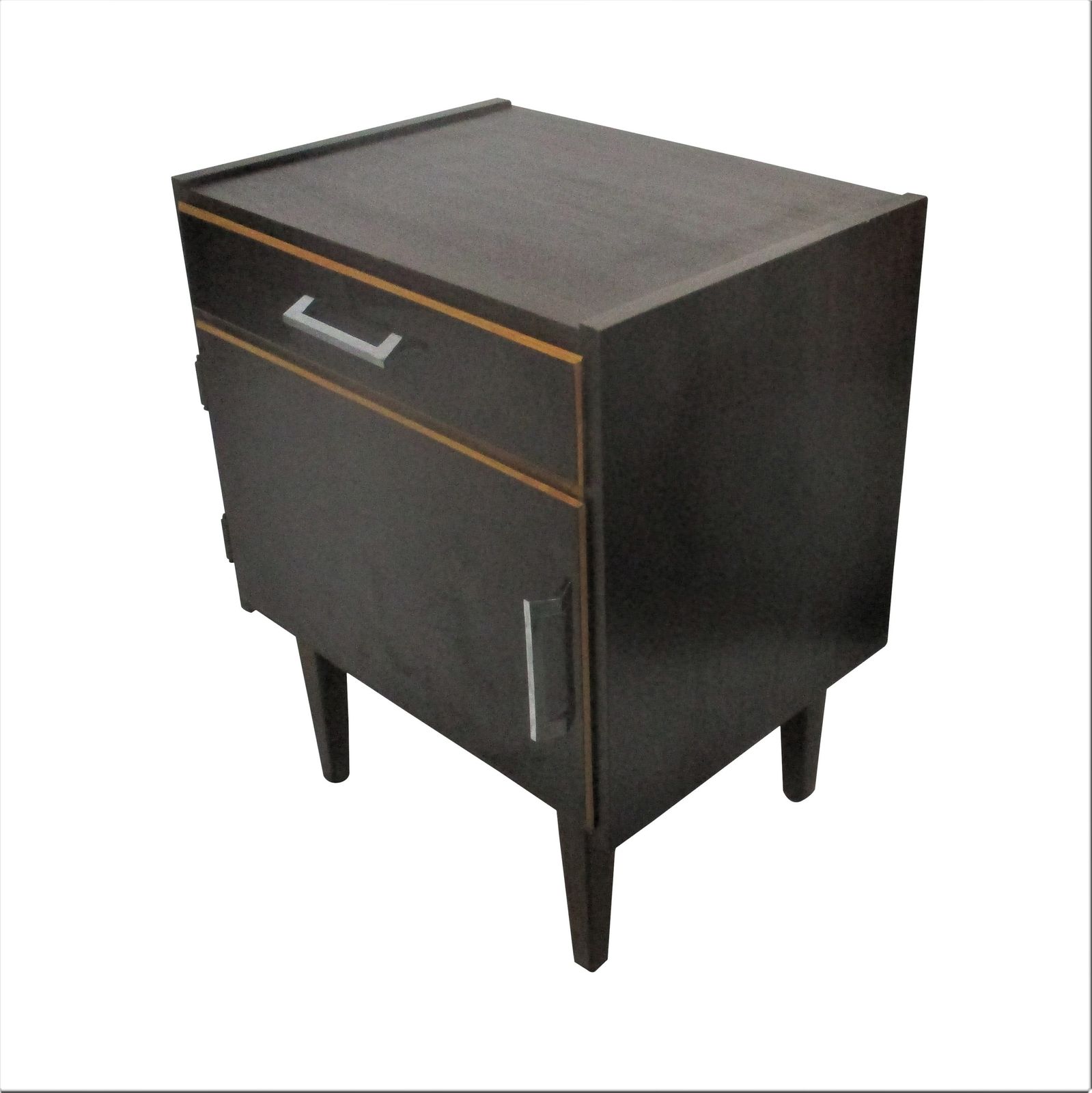 Vintage Funky Two Toned Nightstand Wood Mid Century Modern Style End Table Commo