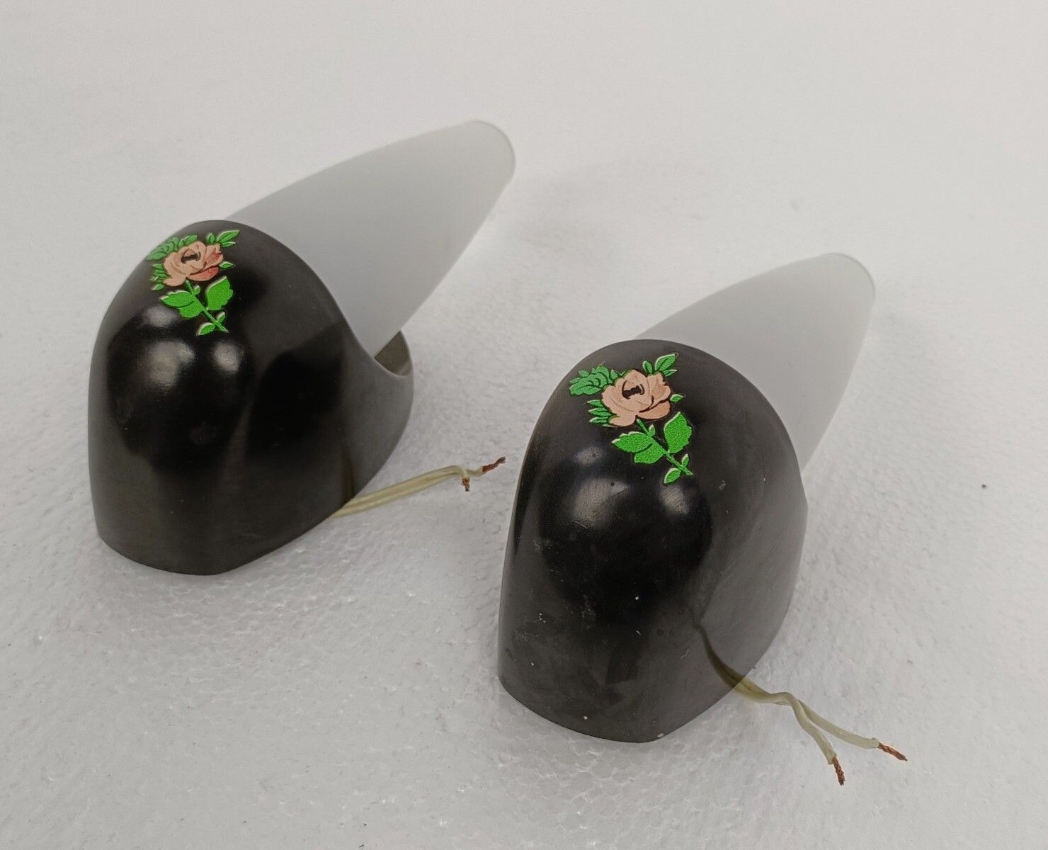 Bo Niko Wall Lamps Wall Sconces Mid Century Modern Belgium Pair Bakelite Glass S photo for sale