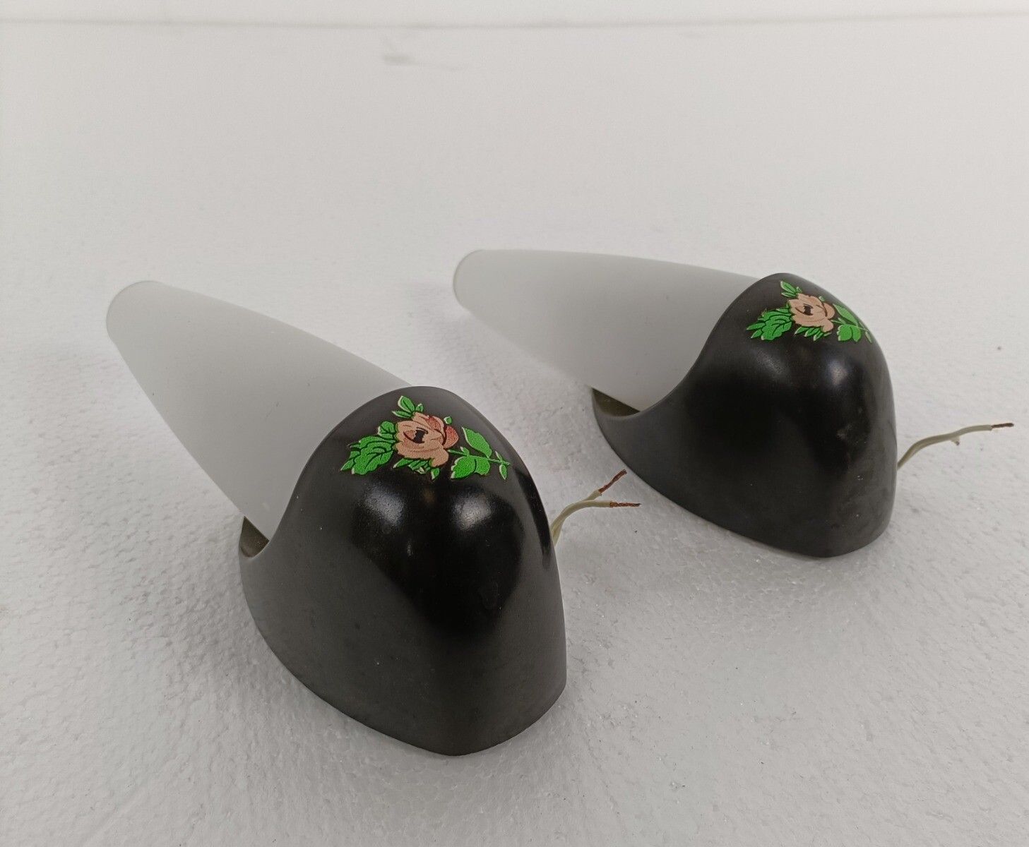 Bo Niko Wall Lamps Wall Sconces Mid Century Modern Belgium Pair Bakelite Glass S photo Lighting