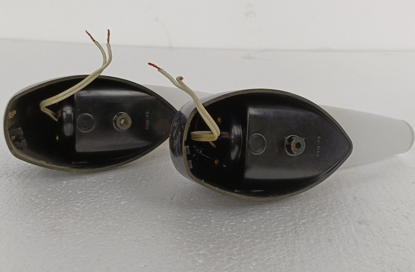 Bo Niko Wall Lamps Wall Sconces Mid Century Modern Belgium Pair Bakelite Glass S photo vintage