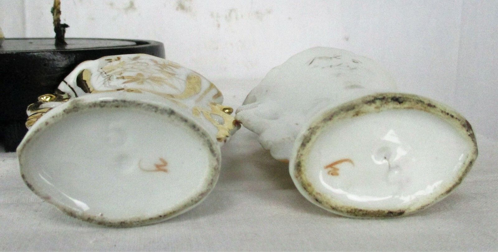 Antique Victorian French Bridal Wedding Dome Vieux Paris Madonna Fan Flair Vases photo vintage