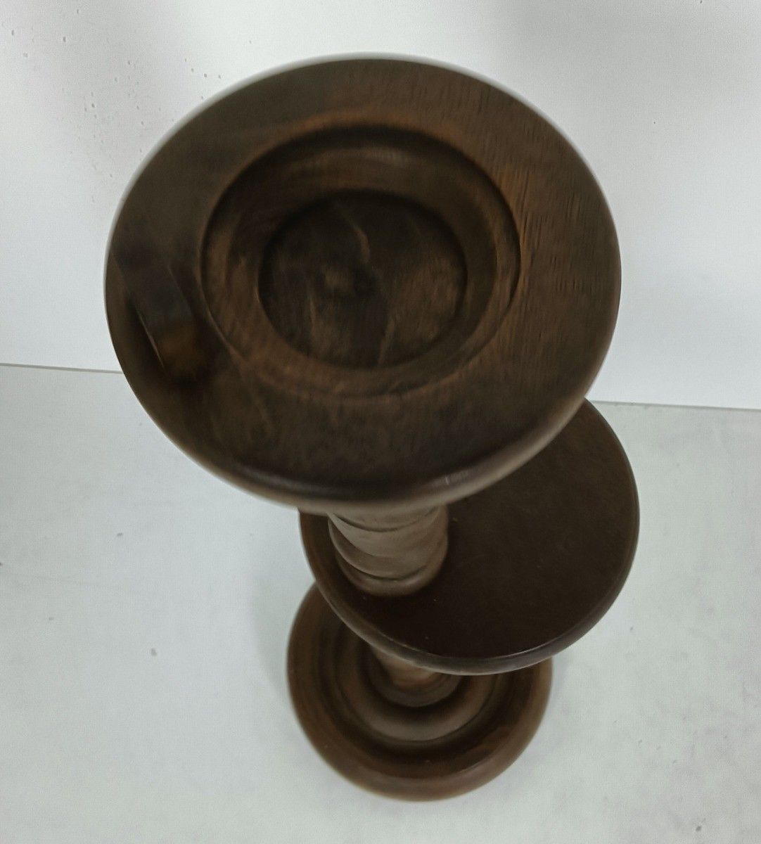 Pedestal Carved Wood Vintage Plant Stand Side Bonsai Table Barn Style Two Tier photo furniture