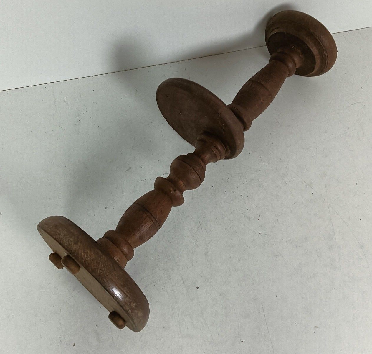 Pedestal Carved Wood Vintage Plant Stand Side Bonsai Table Barn Style Two Tier photo for sale
