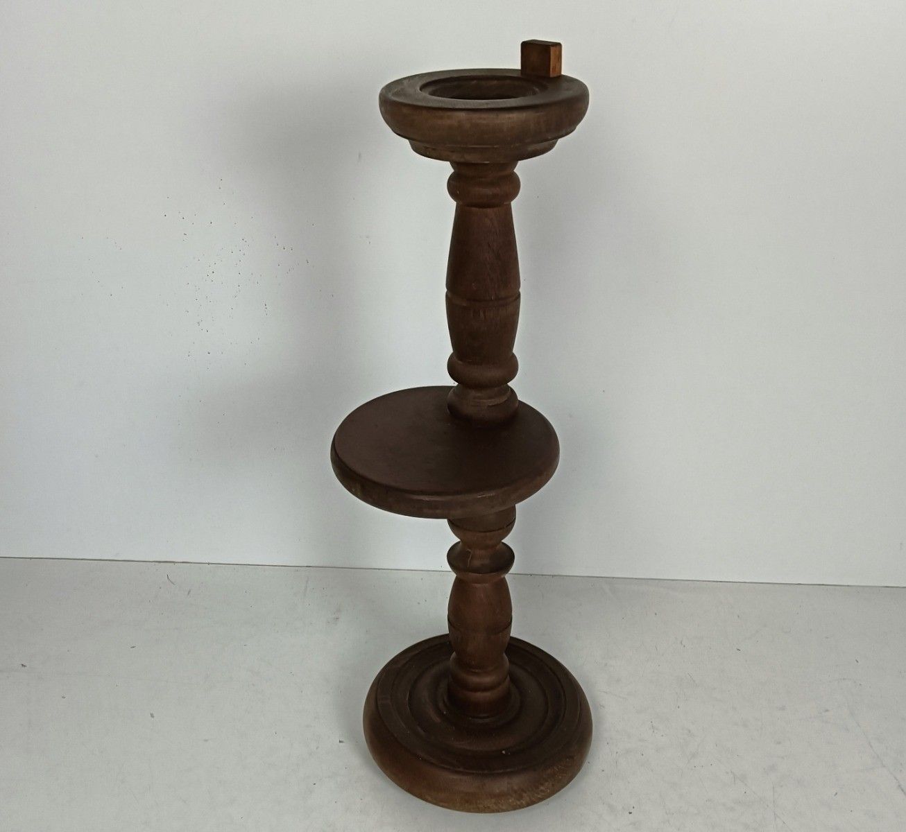 Pedestal Carved Wood Vintage Plant Stand Side Bonsai Table Barn Style Two Tier photo Furniture