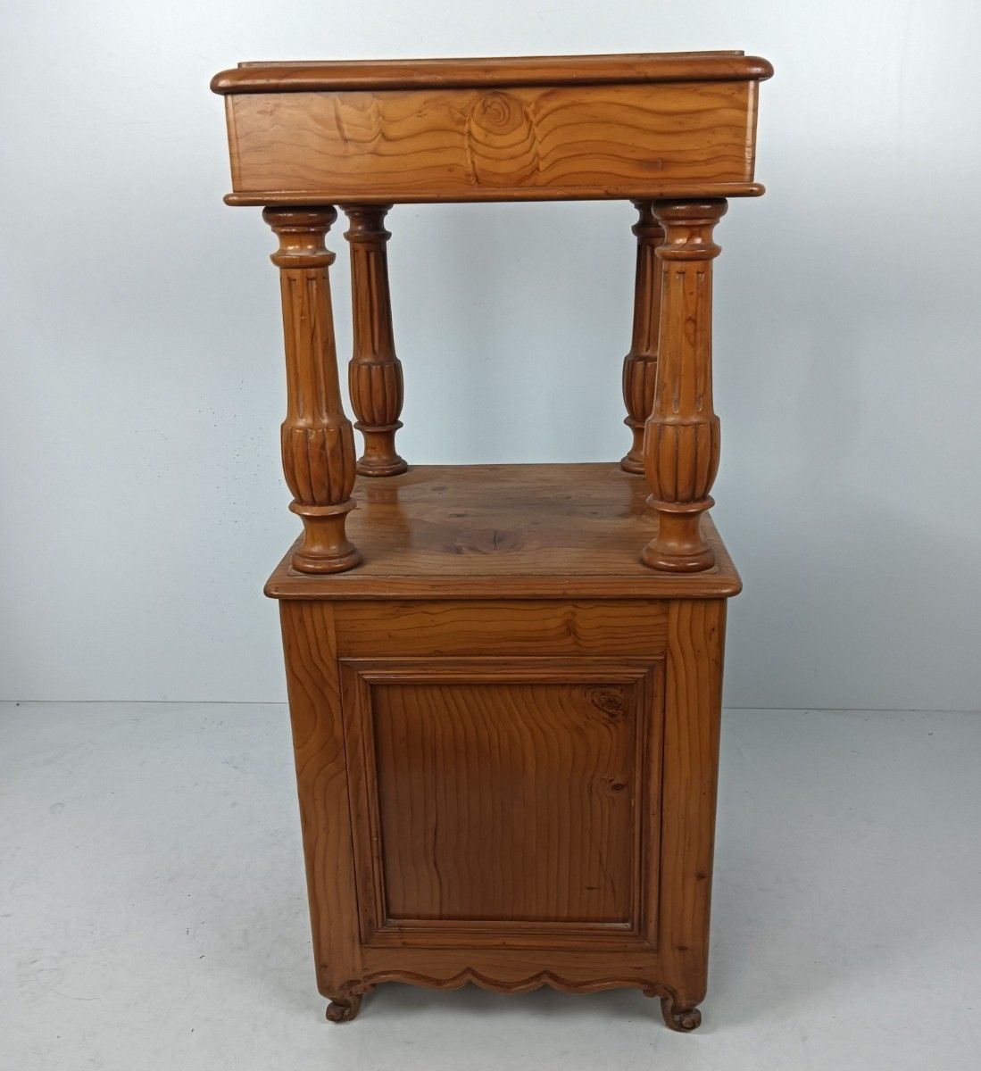 Antique Nightstand Pinewood End Table Bedroom Cabinet Japandi Style photo buy